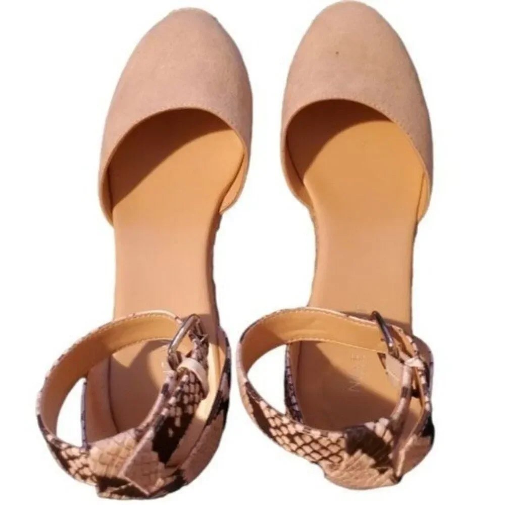 Nine West Espadrille Sandals Platform Shoes Snakeskin Print Women's WOMAN'S 8 M